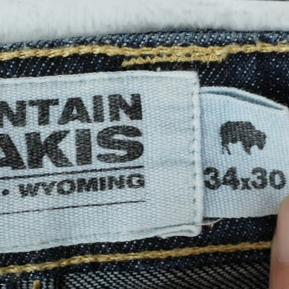 Mountain Khakis Jeans Mens 34x30 Blue Classic Fit Gusset Camo Pockets Stretch - Picture 7 of 14